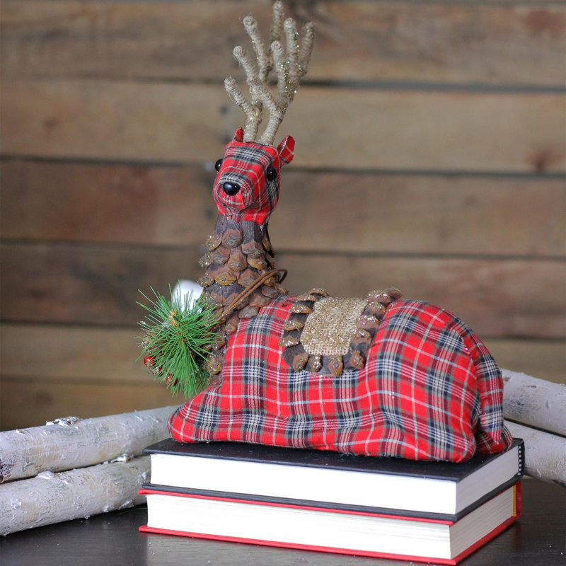 stuffed plaid reindeer